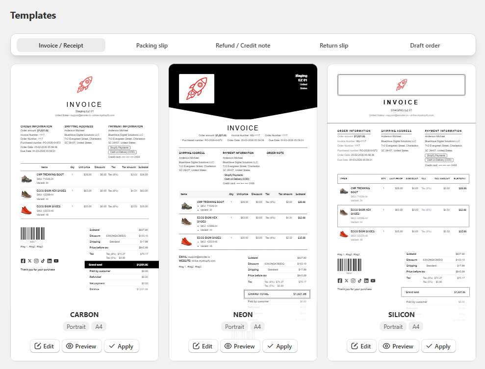 template overview